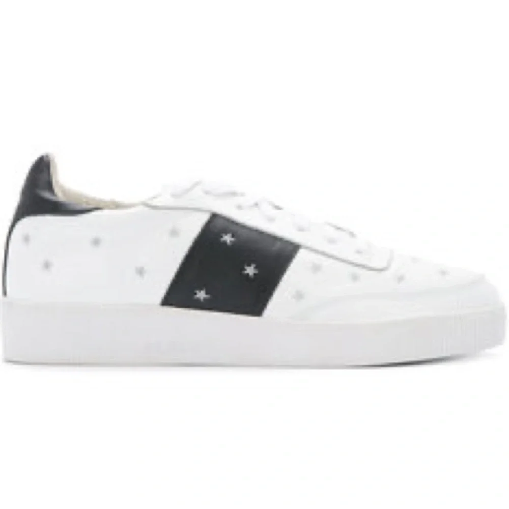 Senso Aurora White Leather Star Accent Low-Top Lace Up Platform Sneakers Size 40
